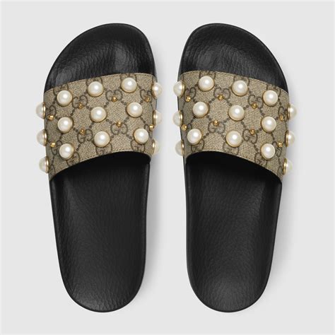 gucci pearl slides size 10|Gucci slides clearance.